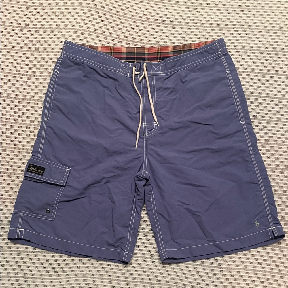 Polo Ralph Lauren Cargo Swim Trunks Blue Size M Board Shorts Pony Logo